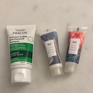 Vichy Dercos Shampoo 50ML and R+Co Hair Products 15+15 ML travel size set NWT